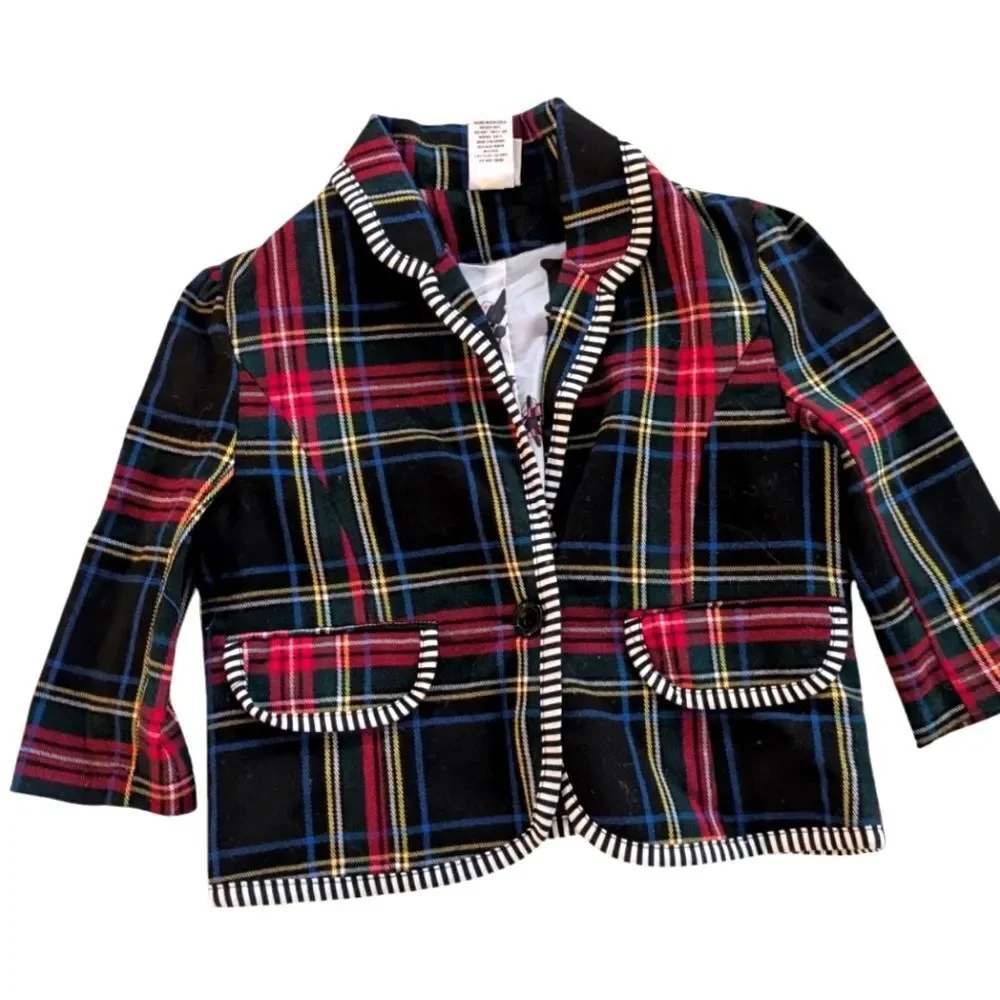 Harajuku‎ mini Y2K plaid & striped blazer girls size 6 holiday